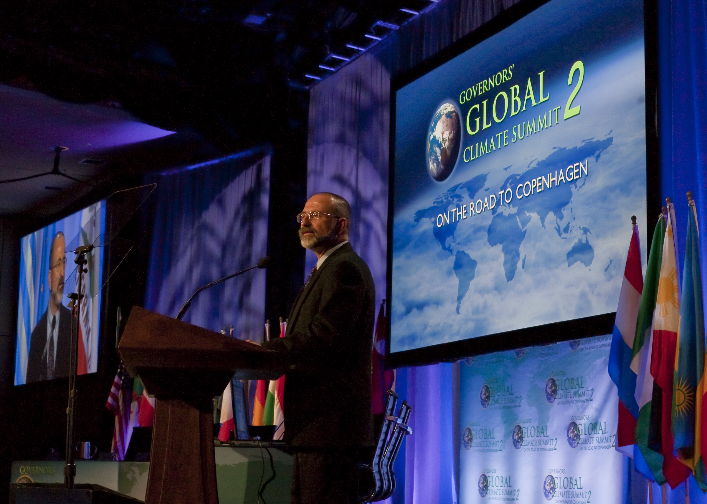 An assortment of luminaries attended the Governors’ Global Climate Summit earlier this month, ranging from Arnold Schwarzenegger to Tony Blair to Harrison Ford. NASA Jet Propulsion Laboratory’s very own Kevin Hussey (pictured) was there to preview our interactive tool.