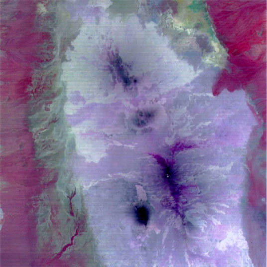 Credit: ASTER Instrument Team, MITI, ERSDAC, JAROS, NASA JPL. Image date: 3 March, 2000. Size of image: 60km x 60km approx.
