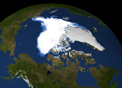 Visualization of the 2007 Arctic sea ice minimum