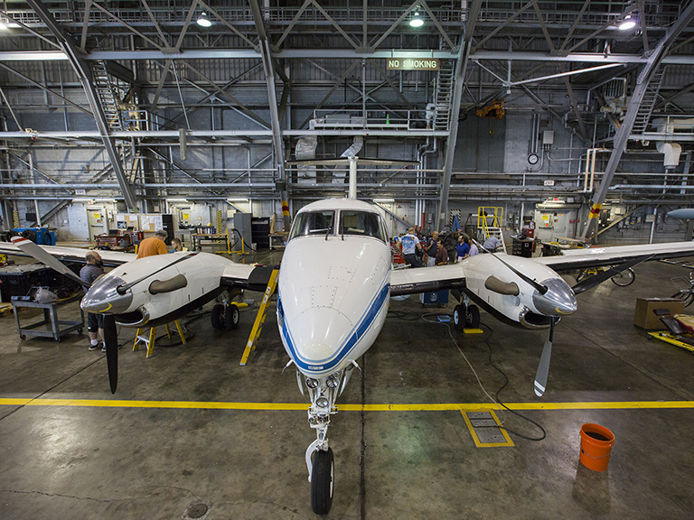 The Atmospheric Carbon and Transport&ndash;America, or ACT-America, campaign will observe greenhouse gas transport with instruments on two NASA aircraft including the King Air B-200 from NASA&#39;s Langley Research Center in Hampton, Virginia.