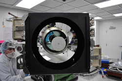 The Cloud-Aerosol Transport System (CATS) instrument shown here uses three-wavelength lasers to extend satellite observations of small particles in the atmosphere. CATS is scheduled to launch in September on a SpaceX ISS commercial resupply flight. Image Credit: NASA