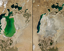 Shrinking lake, central Asia