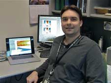 Luke Oman, a scientist at NASA's Goddard Space Flight Center in Greenbelt, Md., works with computer models to examine how extreme scenarios, such as nuclear war, impact the atmosphere and Earth's climate. Credit: NASA