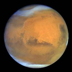 Not enough greenhouse effect: The planet Mars has a very thin atmosphere, nearly all carbon dioxide. Because of the low atmospheric pressure, and with little to no methane or water vapor to reinforce the weak greenhouse effect, Mars has a largely frozen surface that shows no evidence of life.