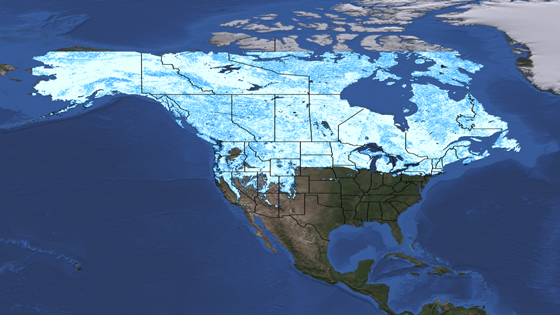Snow cover map for March 3, 2011. Credit: NASA/MODIS