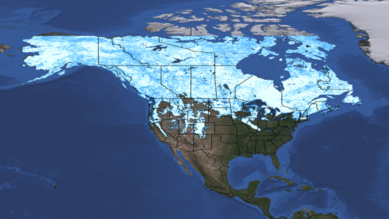 Snow cover map for March 5, 2012. Credit: NASA/MODIS
