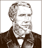 John Tyndall (1820-1893).Drawing by Roger Kammerer.
