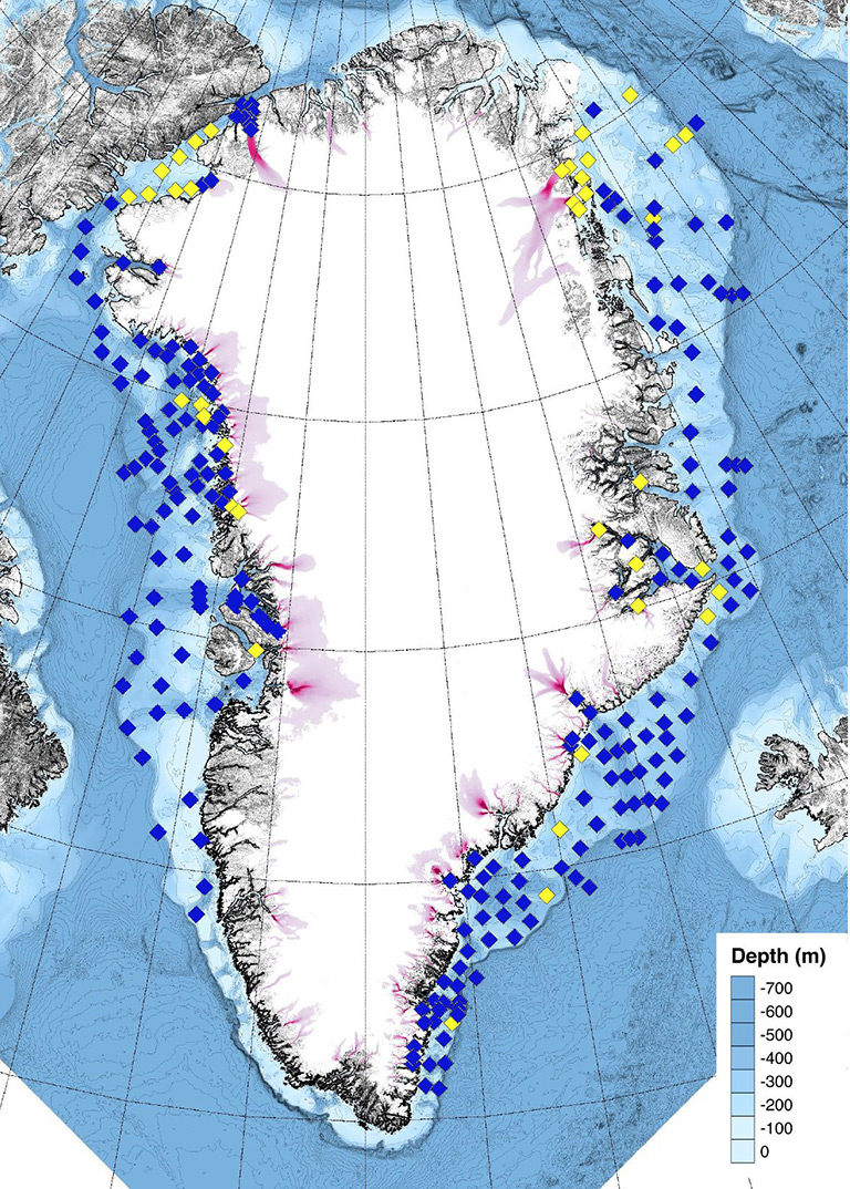 Greenland probe drop sites