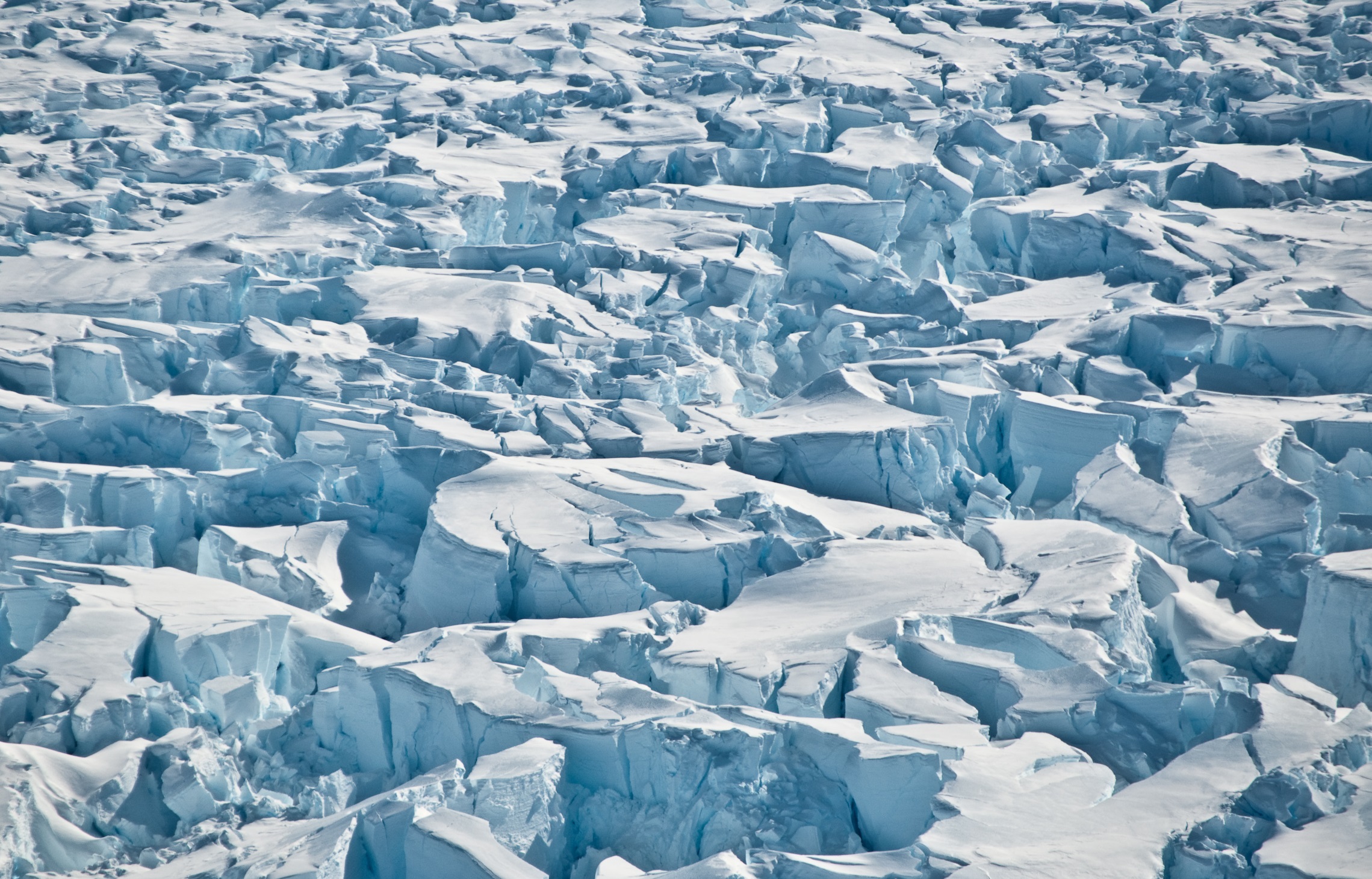 Crevasses near the grounding line of Pine Island Glacier, Antarctica.
