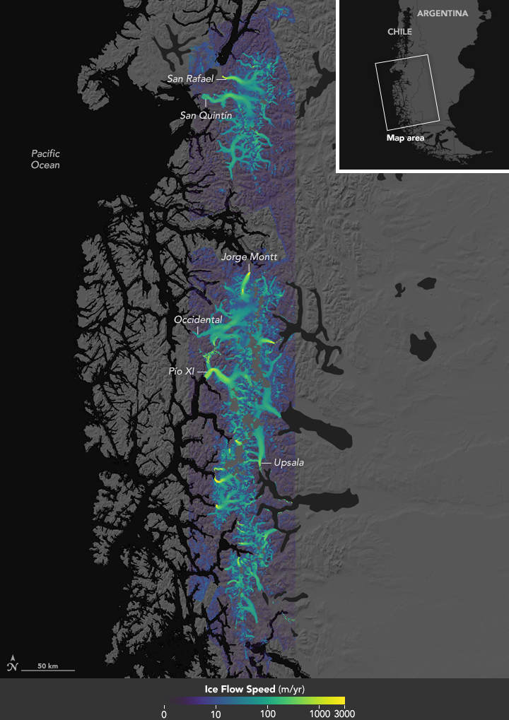 Patagonian biomes of southern Chile and Argentina (Note: Northern limit