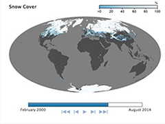 Time series of global snow cover from NASA's Earth Observatory.