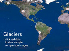 An interactive exploration of how global warming is affecting sea ice, glaciers, and continental ice sheets world wide.