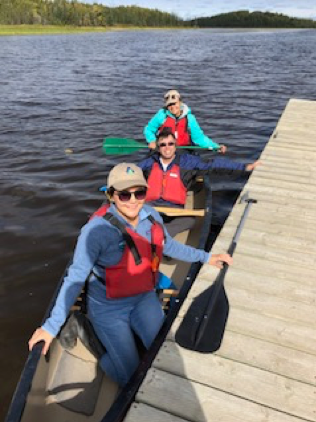 University of Massachusetts Amherst scientist Paul Siqueira enjoyed the last canoe ride of the day with Joanne Speakman and Mandy Bahya.