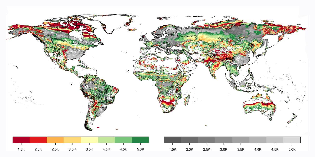 Threshold level of global temperature anomaly above pre-industrial levels that leads to significant local changes in terrestrial ecosystems.