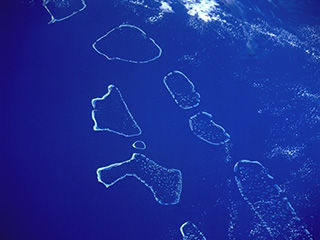 Corals reefs as seen from space