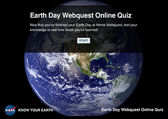 Screenshot of a webquest quiz