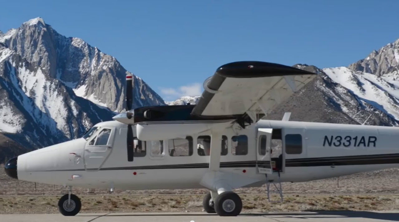 One of the two Twin Otter aircraft used by the Airborne Snow Observatory mission to study snowpack in the Western U.S.