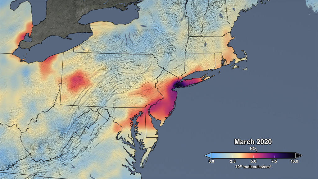 Reduced air pollution over the US Northeast