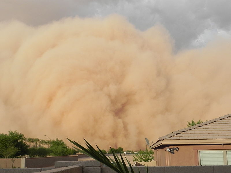 A sandstorm envelopes Casa Grande, Arizona, July 5, 2011.