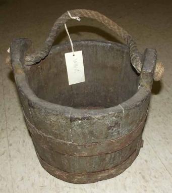 Wooden bucket used to measure sea surface temperatures during World War II.
