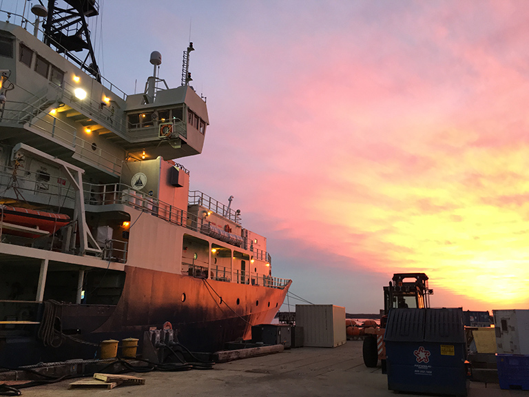 The NAAMES Research Vessel Atlantis ready to head out across the North Atlantic to study plankton. Source: NAAMES Flickr.