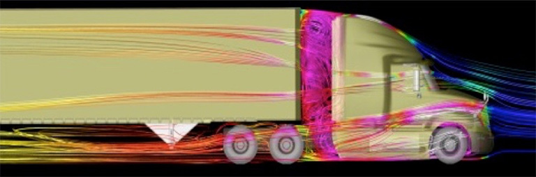 Air gets trapped in the gap between cab and trailer, creating turbulence and drag. XStream Trucking’s Gap Gorilla automatically covers that gap when needed for better fuel efficiency.