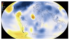 A visualization of global temperature changes since 1880 based on NASA GISS data.