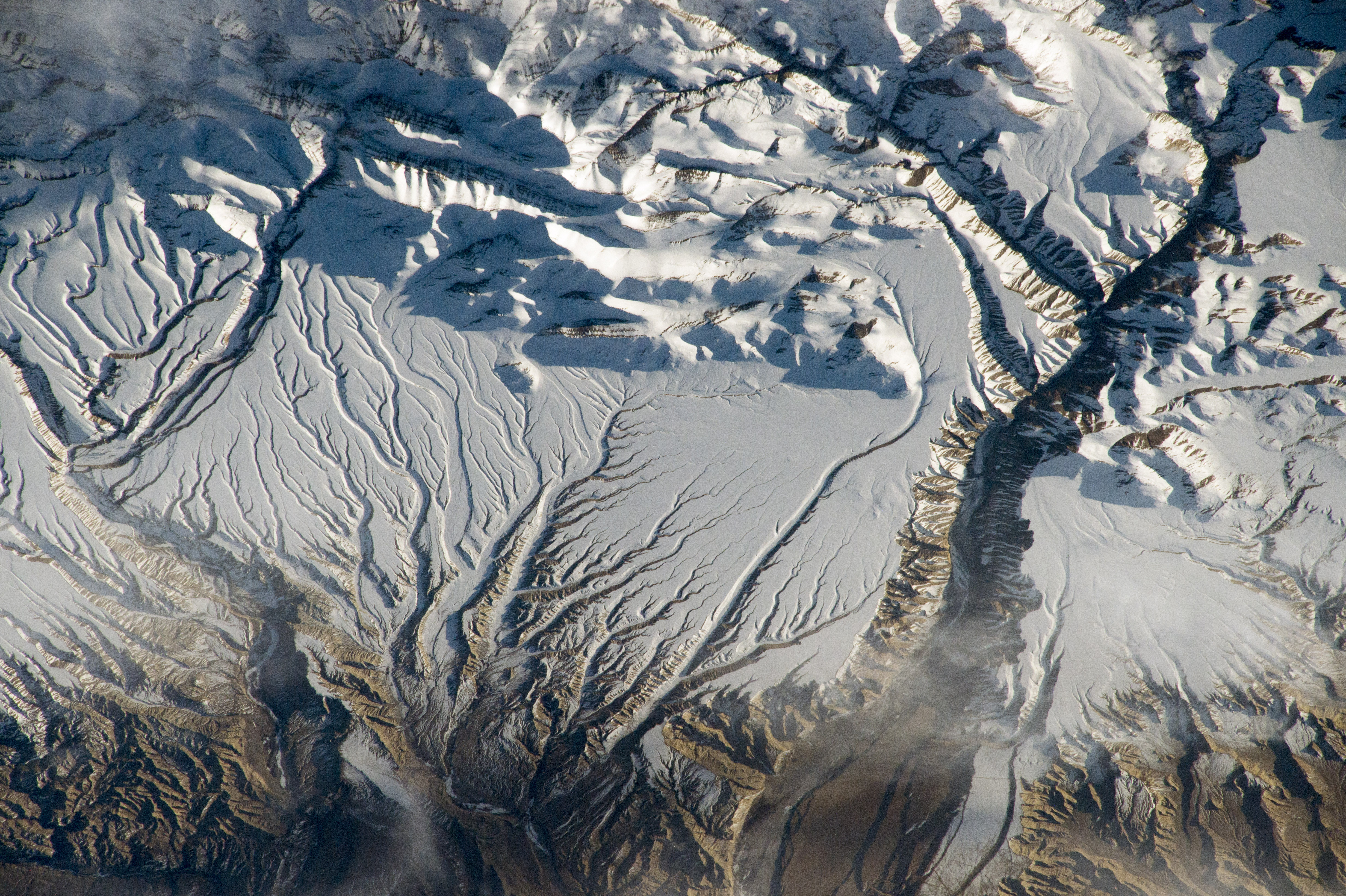 Photo of snow-covered land as seen from space