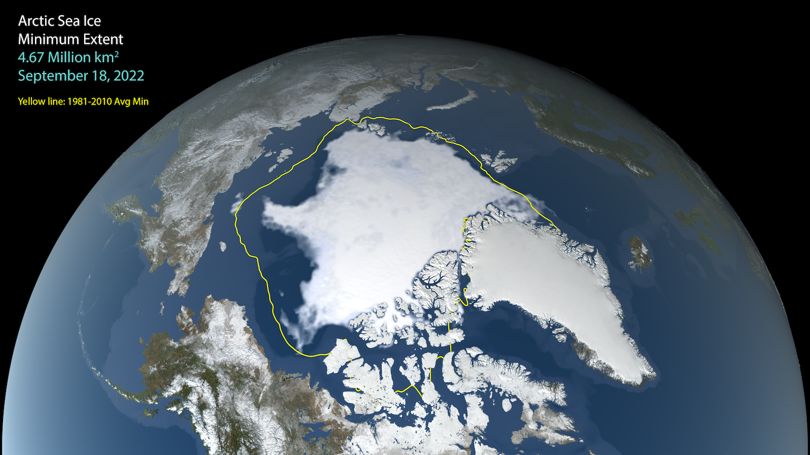 This image visualizes sea ice change in the Arctic. 