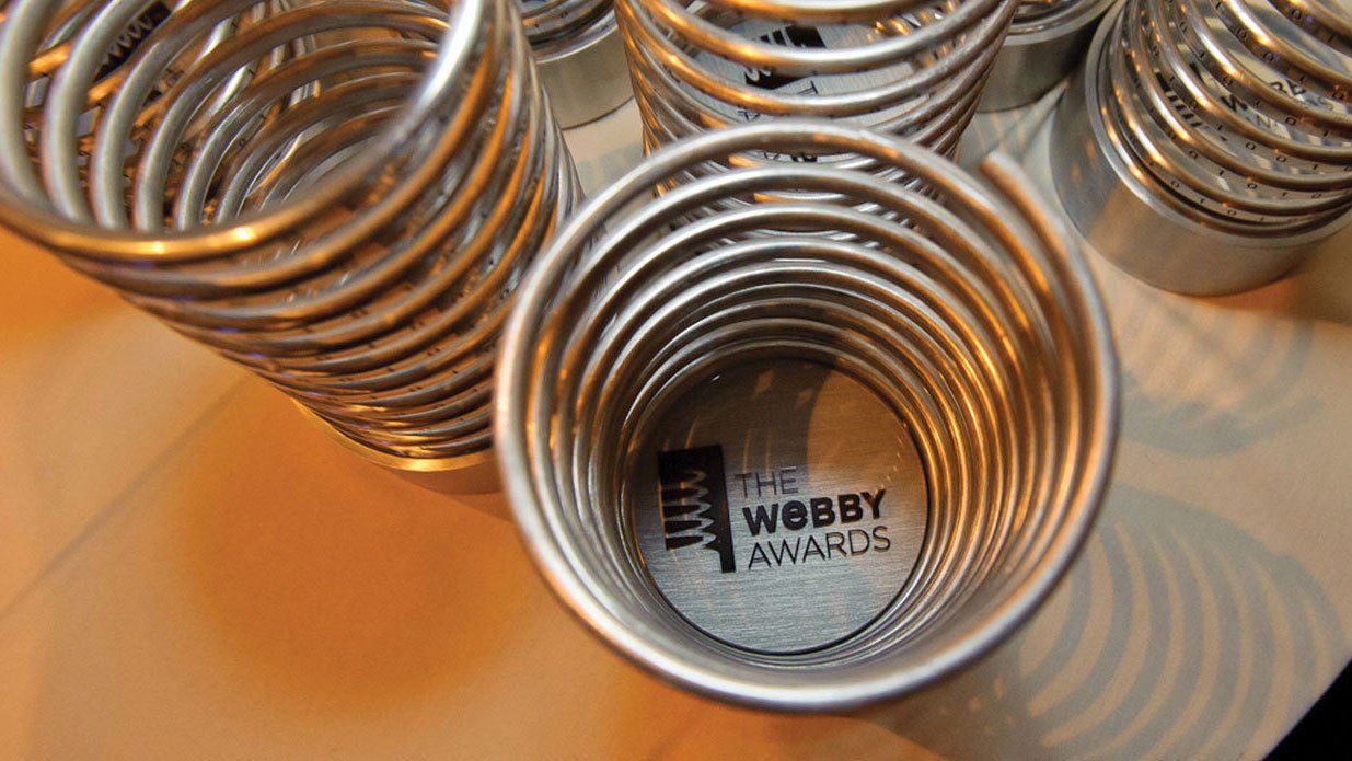 Photo of Webby trophies