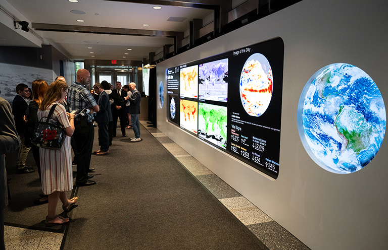 The hyperwall of NASA’s Earth Information Center