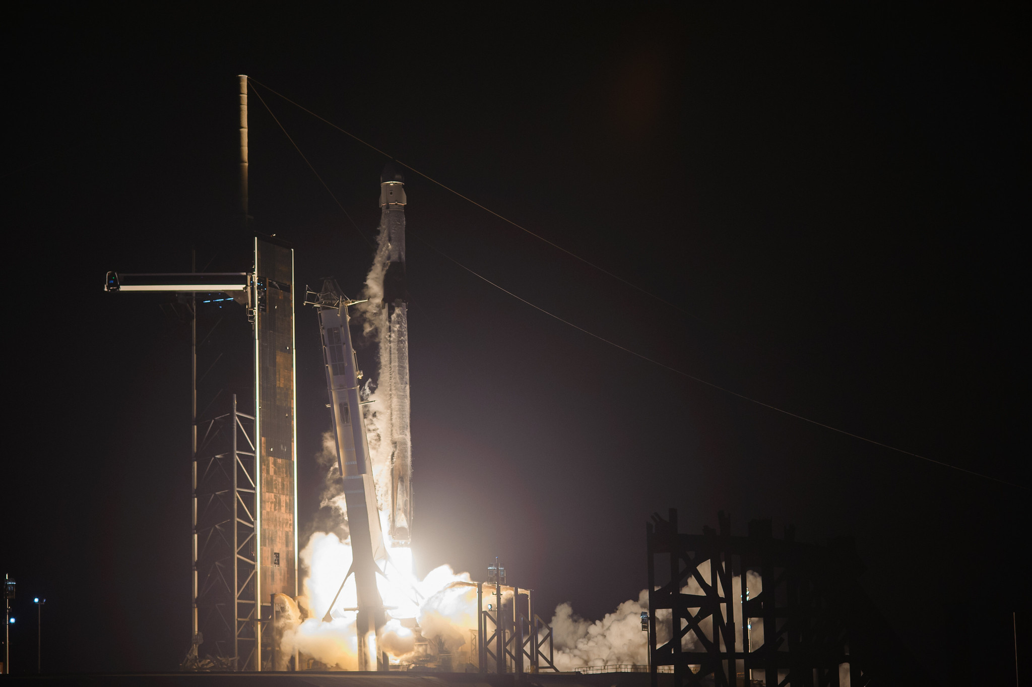 A SpaceX Falcon 9 rocket lifts off from Launch Complex 39A at NASA’s Kennedy Space Center in Florida at 3:14 a.m. on Aug. 29, 2021, carrying the Dragon spacecraft on its journey to the International Space Station for NASA and SpaceX’s 23rd commercial resupply services mission. Dragon delivered new science investigations, supplies, and equipment to the crew aboard the orbiting laboratory. Credit: NASA/Kevin O'Connell and Kenny Allen
