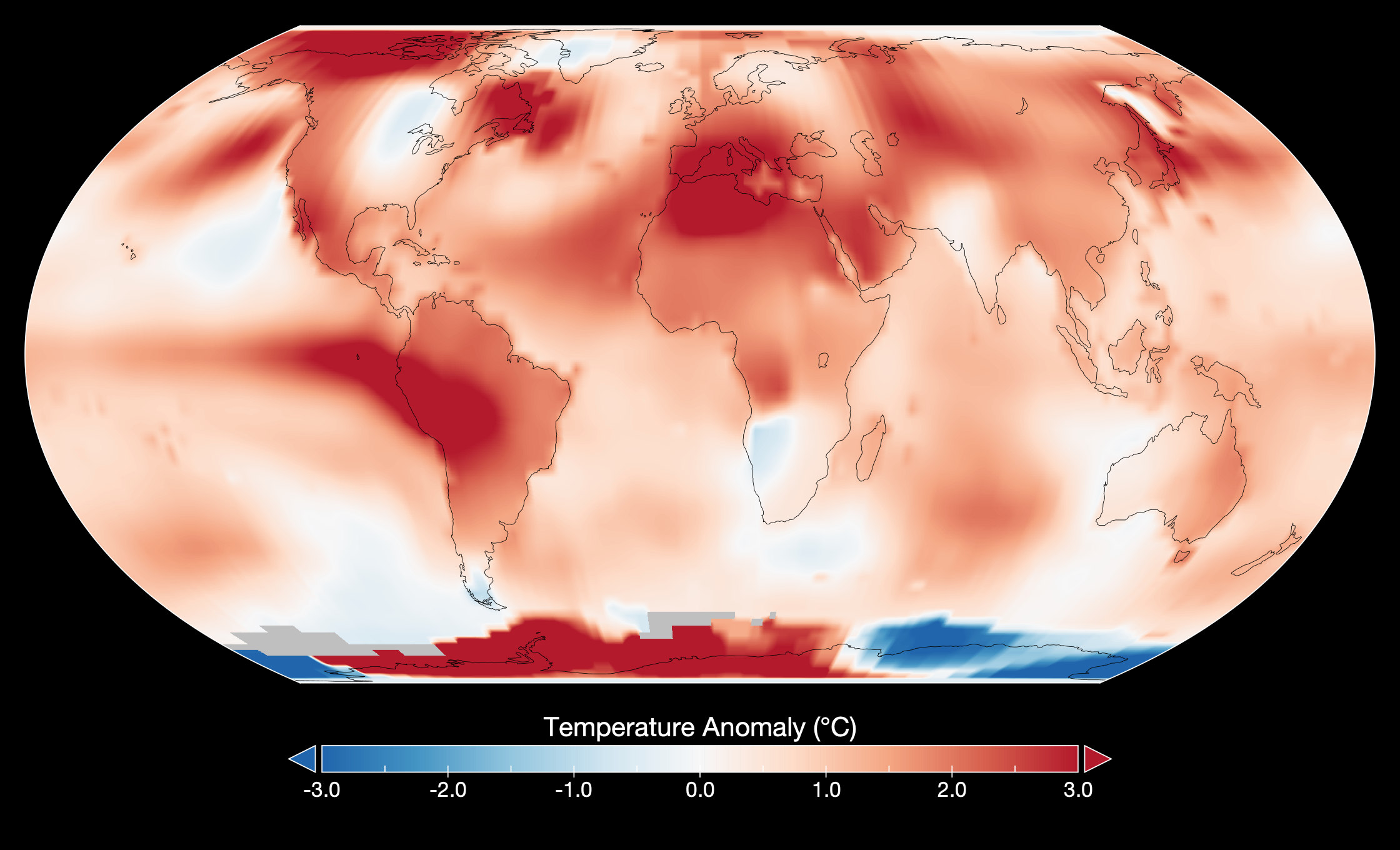 This map shows global temperature anomalies for July 2023 according to the GISTEMP analysis by scientists at NASA’s Goddard Institute for Space Studies. Temperature anomalies reflect how July 2023 compared to the average July temperature from 1951-1980.