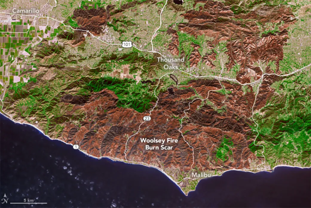 Image of the Woolsey Fire burn scar