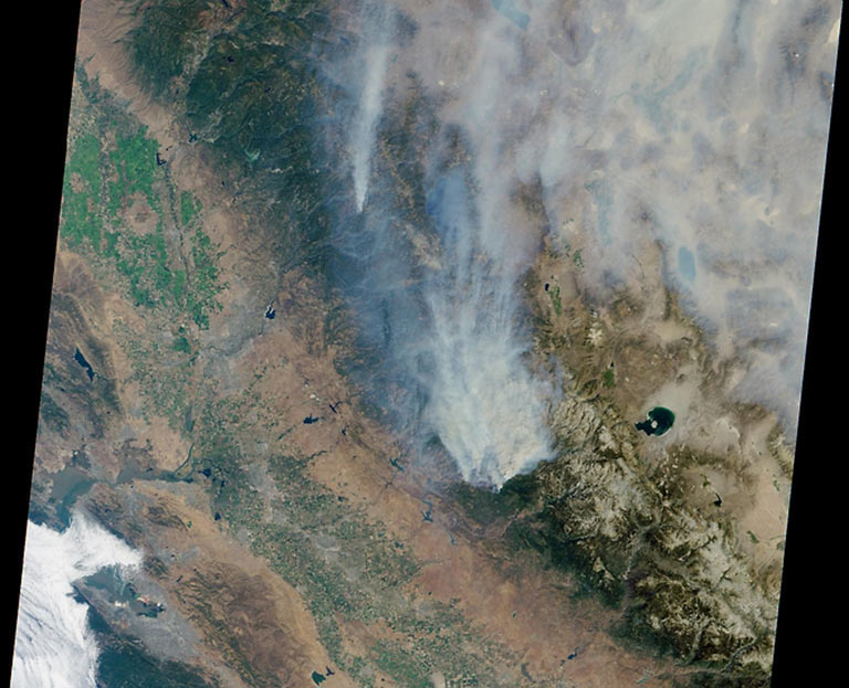 Smoke plumes from space