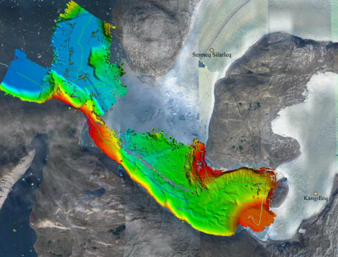 Seafloor depths on Greenland's west coast