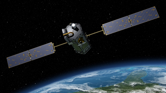 Artist's rendering of NASA's Orbiting Carbon Observatory (OCO)-2, one of five new NASA Earth science missions set to launch in 2014, and one of three managed by JPL. Credit: NASA-JPL/Caltech