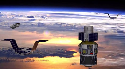CYGNSS is scheduled to launch in late 2016 from Cape Canaveral Air Force Station in Florida aboard a Pegasus XL rocket from an Orbital Sciences Corporation Stargazer L-1011 aircraft. Credit: University of Michigan