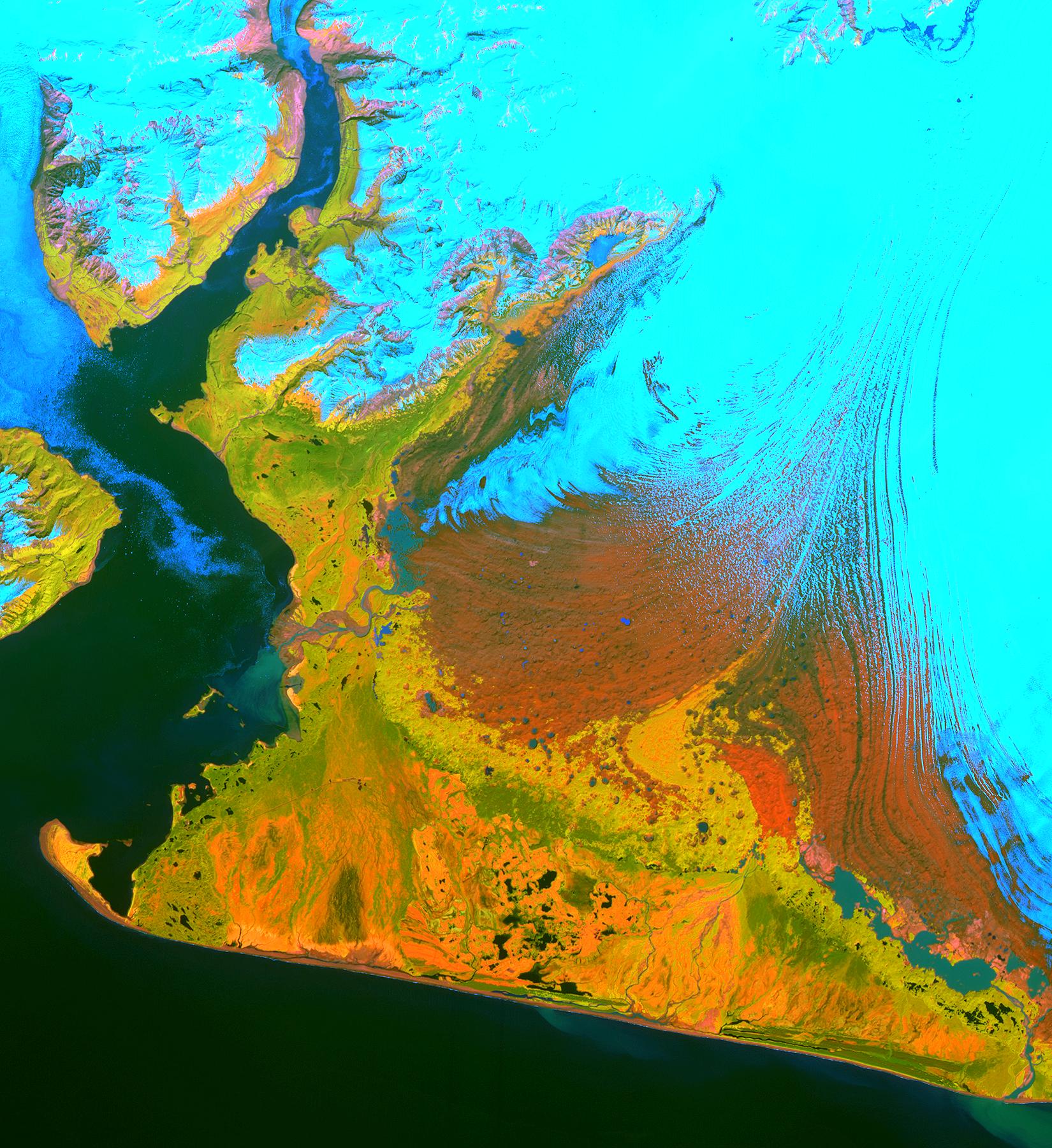 Courtesy of NASA/Goddard Space Flight Center, Japan's Ministry of Economy, Trade and Industry, Japan's Earth Remote Sensing Data Analysis Center, the Japan Resources Observation System, and the U.S./Japan ASTER Science Team.