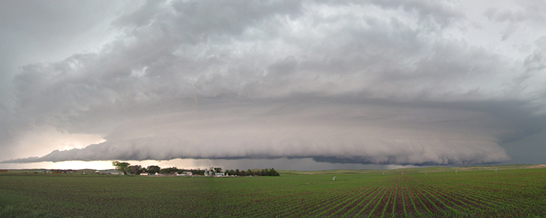A new study clarifies what happens to precipitation that falls on land. Credit: NOAA/National Severe Storms Laboratory. View larger image.