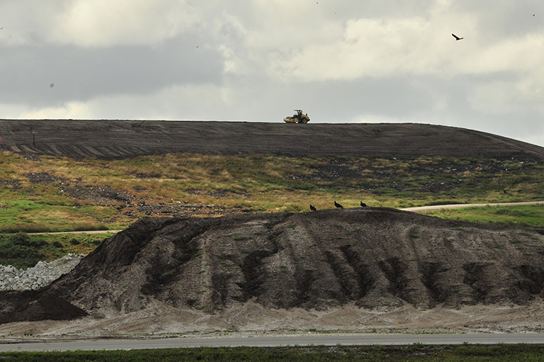 A huge landfill at the Solid Waste Authority of Palm Beach County, Florida. Photo courtesy of Solid Waste Authority of Palm Beach County.