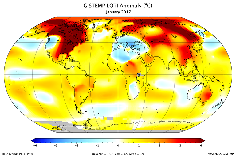 January 2017 was thirdwarmest January on record Climate Change