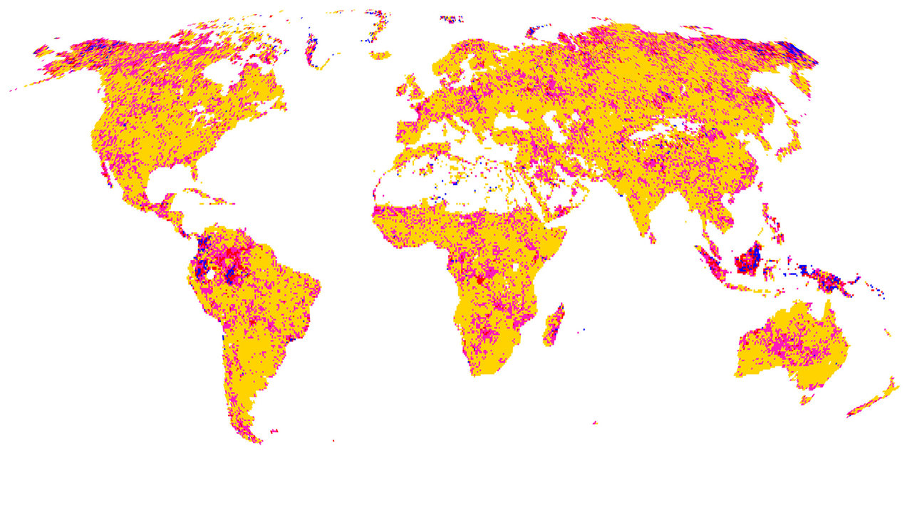 Global patterns of drought recovery time, in months.