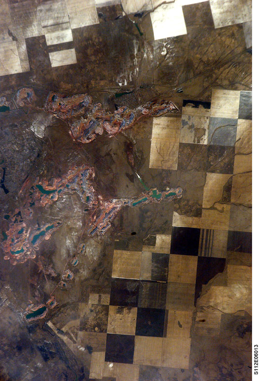 Image taken by the crew of the STS-112 International Space Station mission on October 17, 2002, with a 400mm lens. Courtesy of the Earth Sciences and Image Analysis Laboratory at Johnson Space Center. Caption adapted from the Earth Observatory.