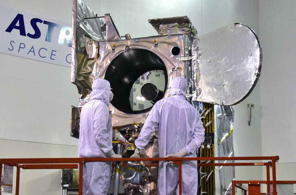 NASA’s ICESat-2 spacecraft undergoing final testing at Vandenberg Air Force Base in California in preparation for launch on Sept. 15. Credit: USAF 30th Space Wing/Timonthy Trenkle