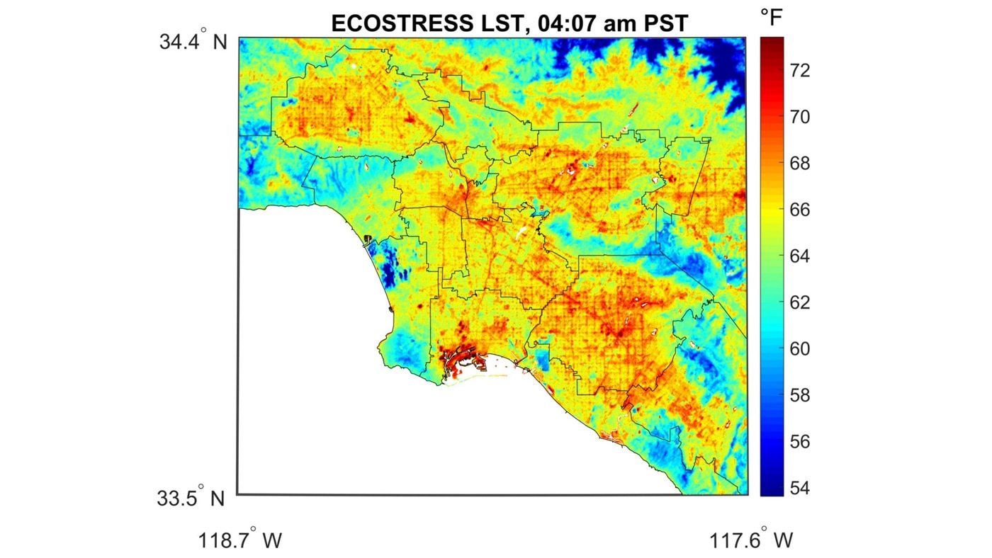 Ecostress Maps La S Hot Spots Climate Change Vital Signs Of The Planet