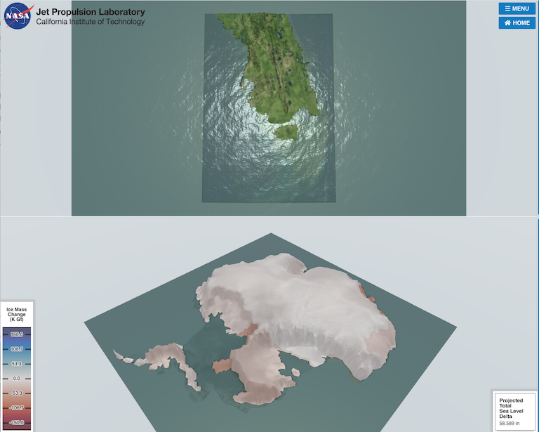 A new simulation from the Virtual Earth System Laboratory at NASA-JPL allows you to control a melting Antarctica. ›Enter the simulation