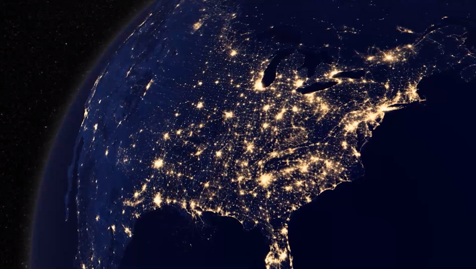 A view of Earth at night.