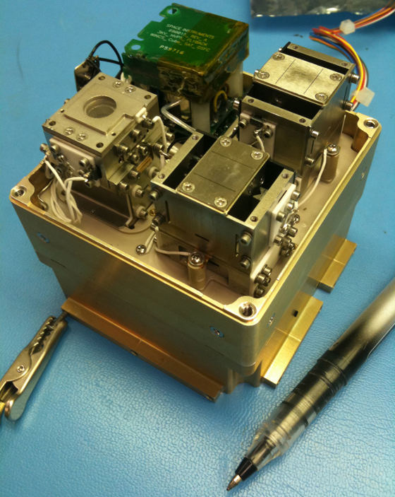 Close-up of the WINCS instrument, which is specially designed to fly on Cubesats. Credit: NASA/Debora McCallum
