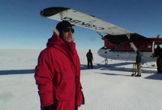 Robert Bindschadler, an emeritus glaciologist with NASA Goddard Space Flight Center, was the first person to ever walk on the Pine Island Glacier ice shelf, in January 2008. Credit: NASA
